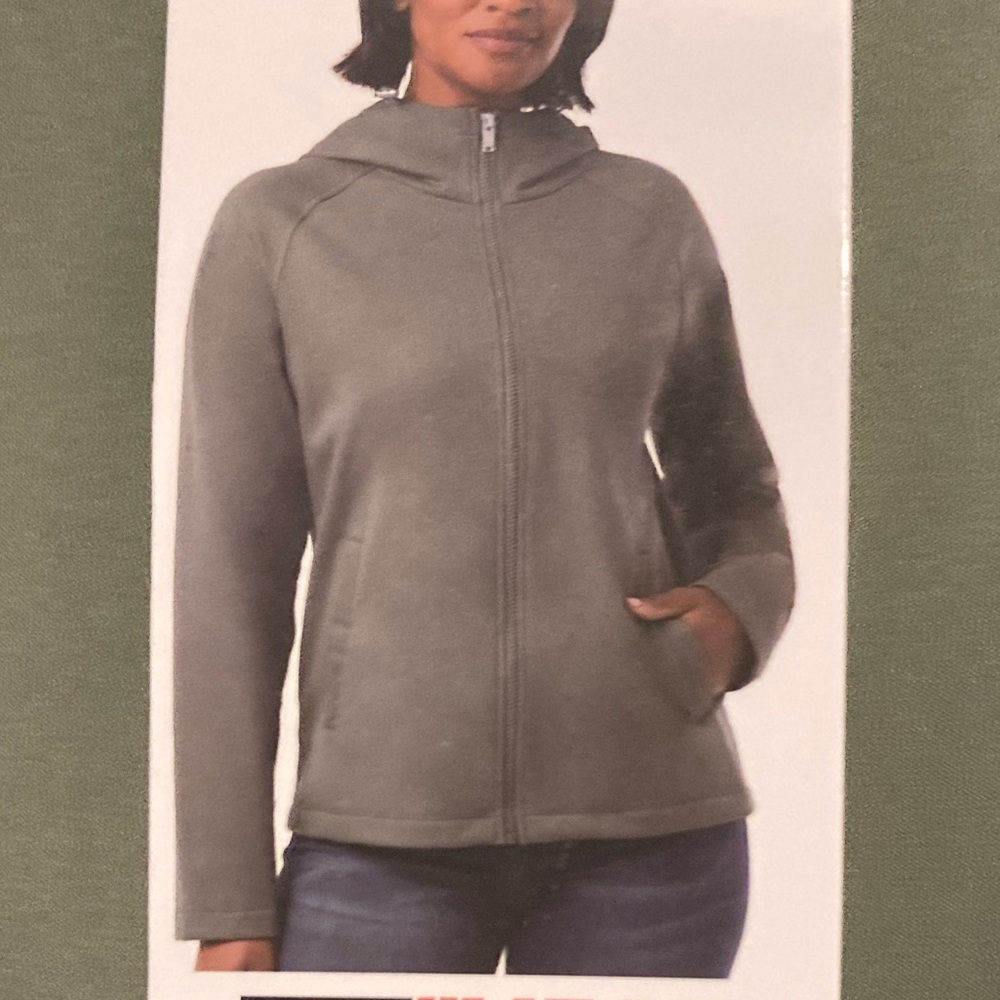NWT 32 Degrees Heat Softshell Hoodie Jacket Olive Green Full Zip LARGE
